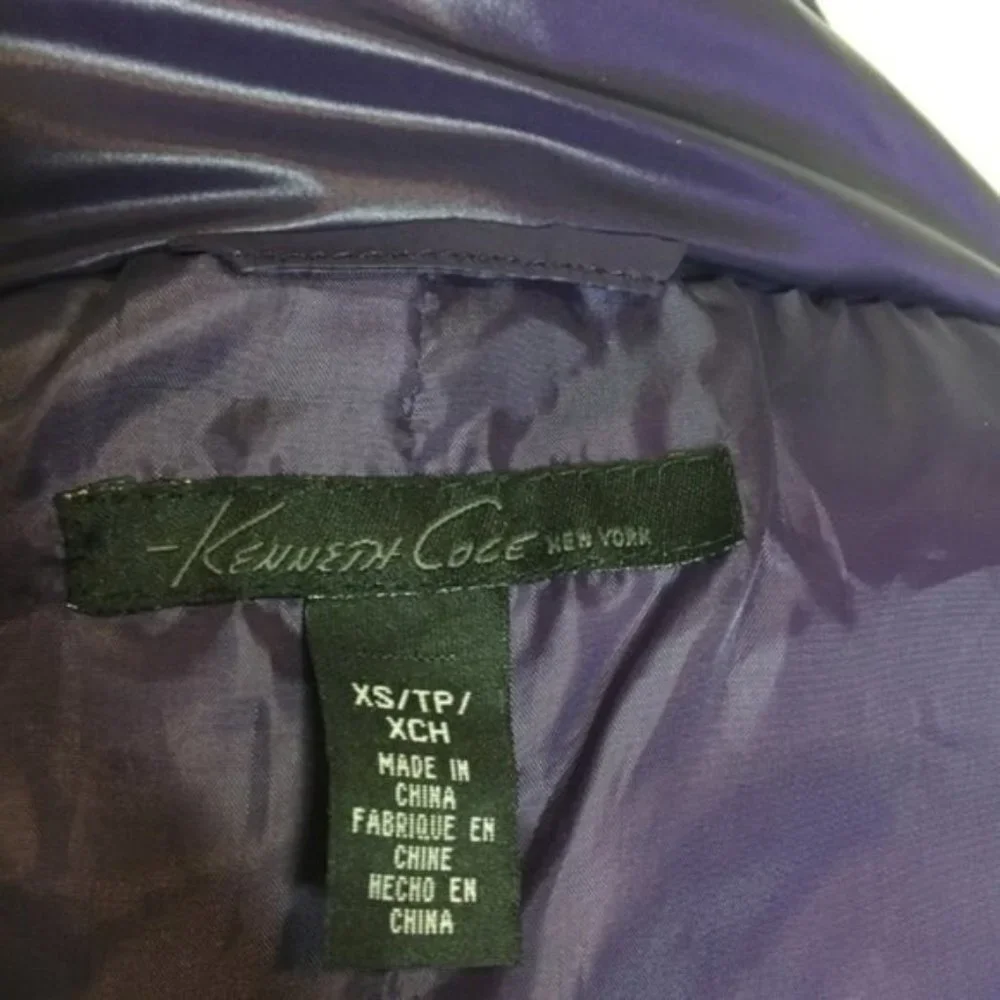 KENNETH COLE ASYMMETRICAL PUFFER JACKET XS Purple - Picture 6 of 6